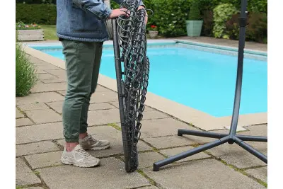 Rattan-effect Hanging & Foldable Garden Egg Cocoon Chair (Grey)