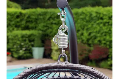 Rattan-effect Hanging & Foldable Garden Egg Cocoon Chair (Grey)