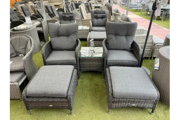 Sapcote Reclining Set in Dark Grey Rattan