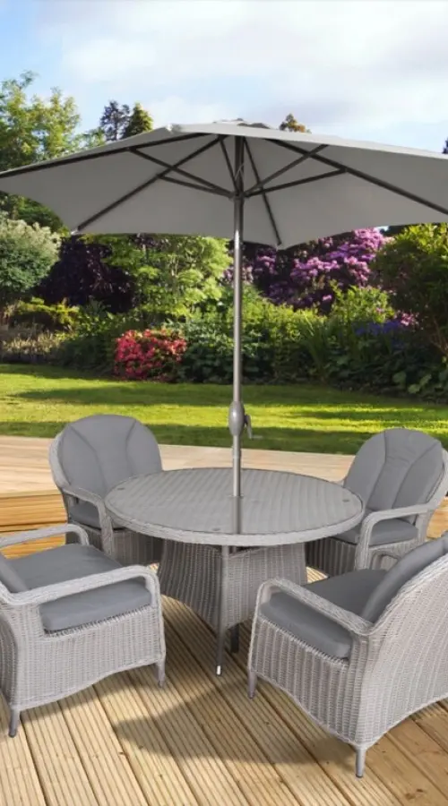 Customer Reviews for Murano 4 Seater Dining Set in Grey Rattan