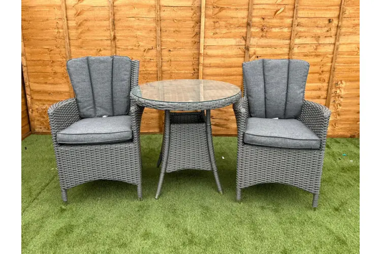 Kenilworth 2 Seater Bistro Set in Grey Rattan