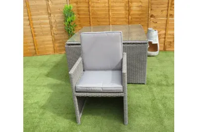 Tuscany Deluxe Cube Set in Grey Rattan