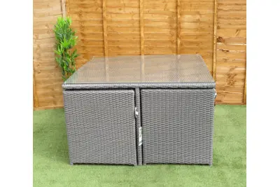 Tuscany Deluxe Cube Set in Grey Rattan