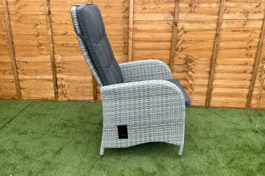 #AskGCS for Burbage 4 Seater Round Reclining Dining Set in Silver Grey Rattan
