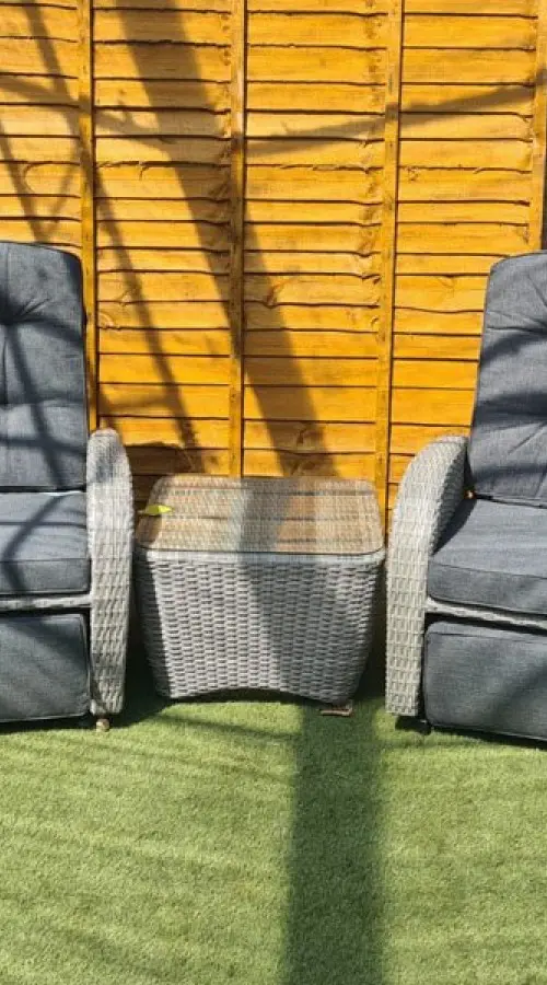 Customer Reviews for Burbage Rocking & Reclining Rattan Bistro Set Silver Grey Rattan