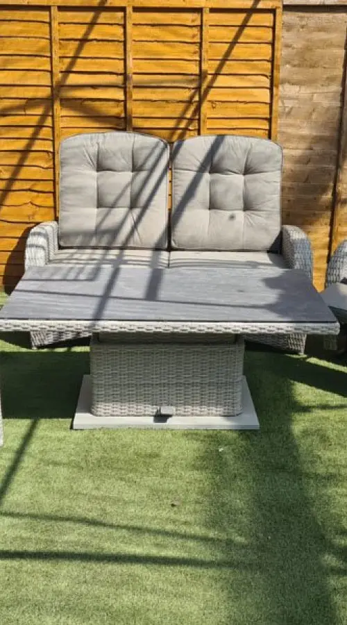 #AskGCS for Burbage Reclining Rattan Sofa Set + Adjustable Table in Latte