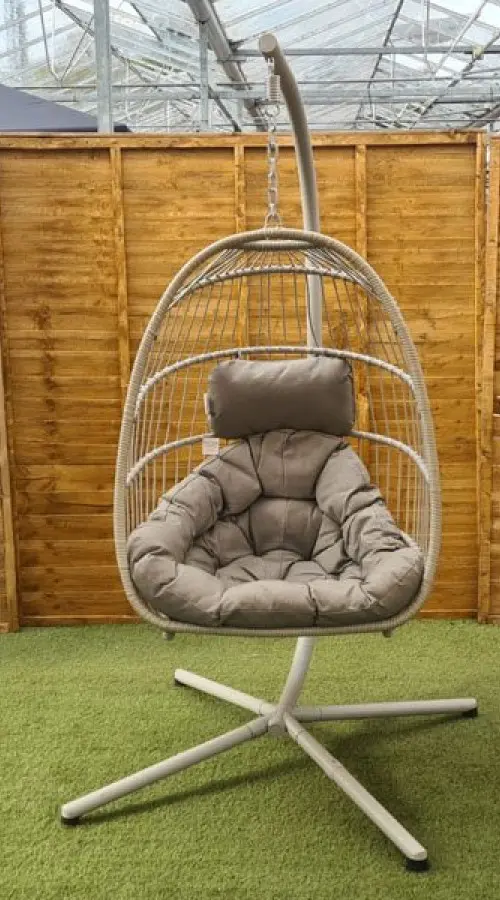 Customer Reviews for Rattan-effect Hanging & Foldable Garden Egg Cocoon Chair (Latte)