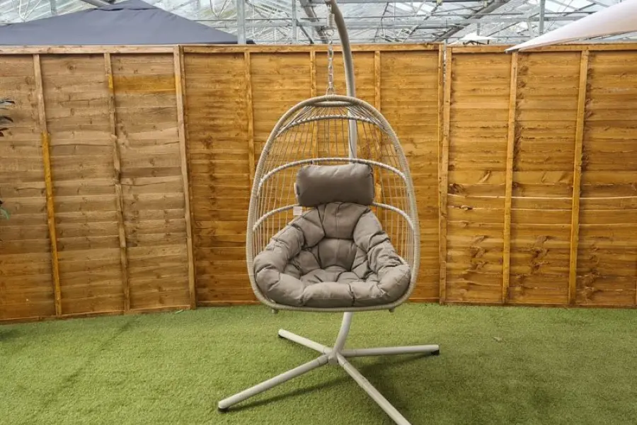 Customer Reviews for Rattan-effect Hanging & Foldable Garden Egg Cocoon Chair (Latte)