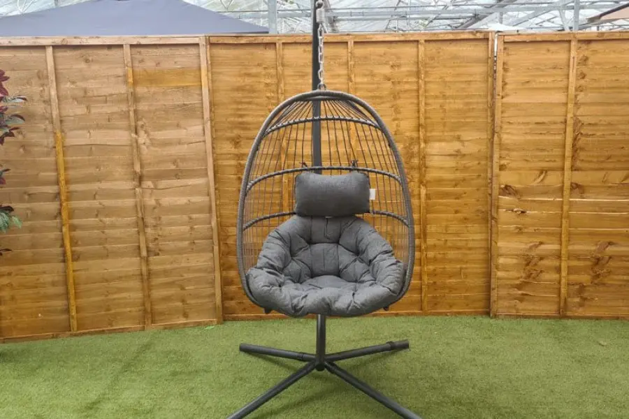 Customer Reviews for Rattan-effect Hanging & Foldable Garden Egg Cocoon Chair (Grey)