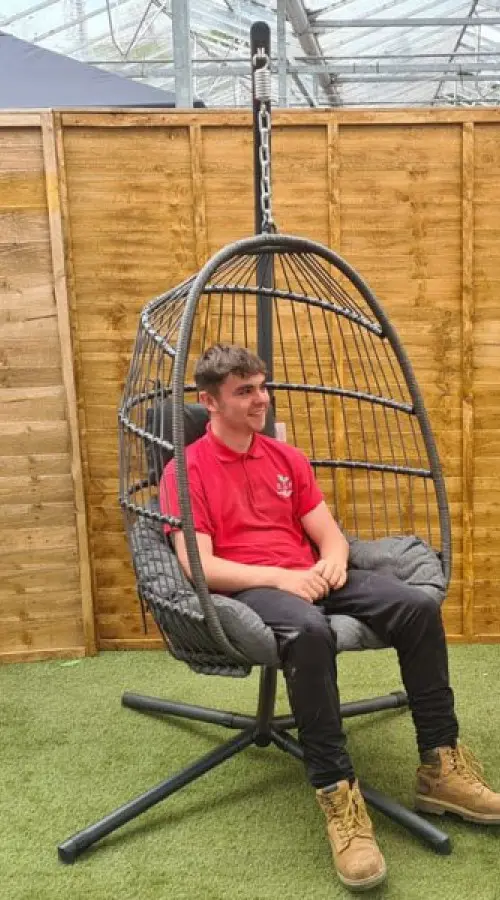 #AskGCS for Rattan-effect Hanging & Foldable Garden Egg Cocoon Chair (Grey)