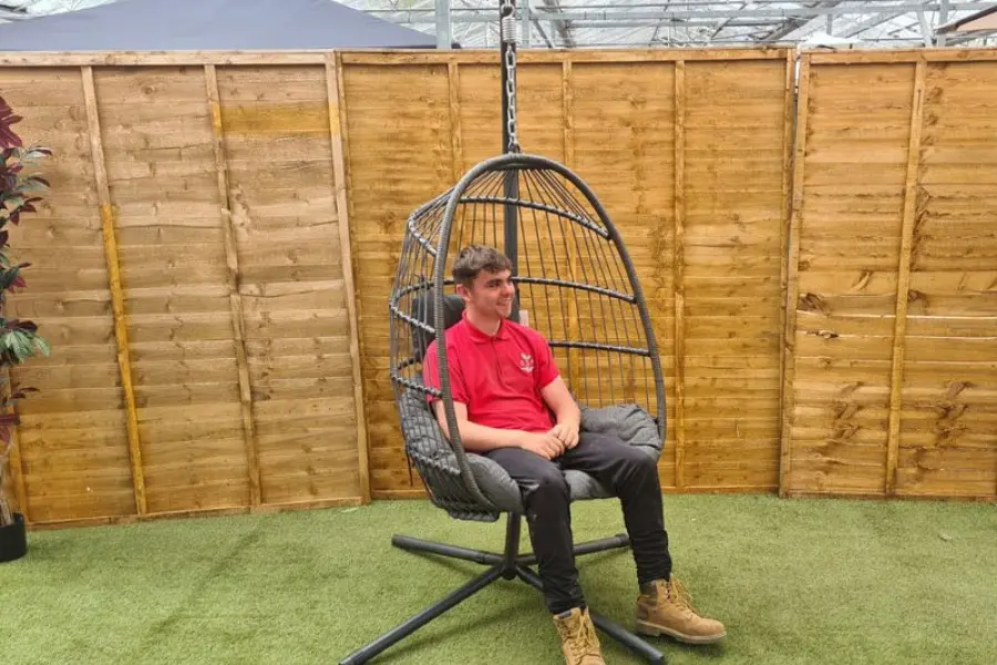 #AskGCS for Rattan-effect Hanging & Foldable Garden Egg Cocoon Chair (Grey)