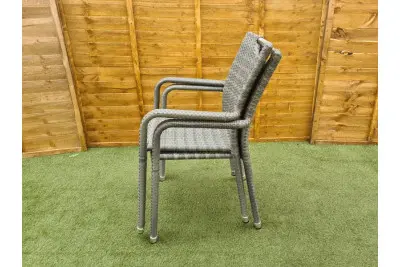 Sharnford Stacking Rattan Bistro Set in Grey