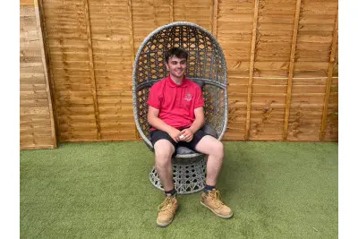 Rattan Swivel Cocoon Chair in Grey