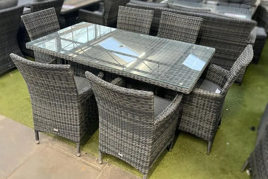 Customer Reviews for Sapcote 6 Seater Rectangular Dining Set in Dark Grey Rattan
