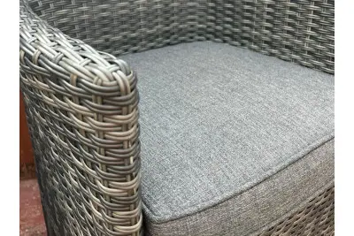 Sapcote 6 Seater Rectangular Dining Set in Dark Grey Rattan