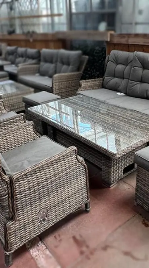 Customer Reviews for Sapcote Deluxe Reclining Lounge Set + Height Adjustable Table in Brown Rattan 