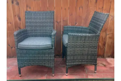 Sapcote 6 Seater Rectangular Dining Set in Dark Grey Rattan