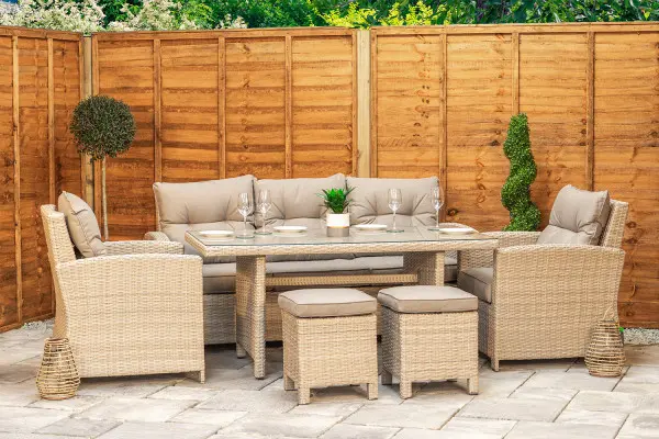 Sapcote Modular Lounge Dining Set in Natural Rattan Sapcote Modular Lounge Dining Set in Natural Rattan