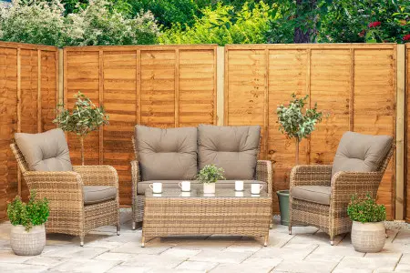 Sapcote Sofa Lounge Set in Brown Rattan 