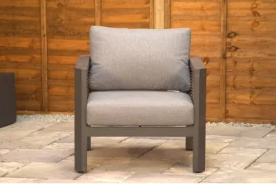 Bosworth Aluminium Lounge Set with Brown Rattan
