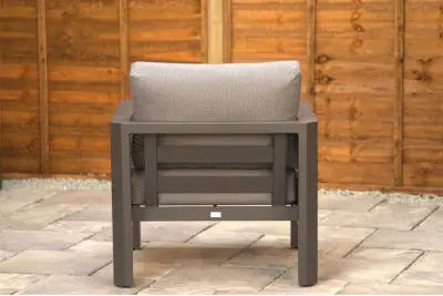 Bosworth Aluminium Lounge Set with Brown Rattan