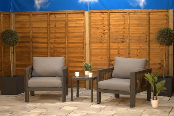 Bosworth Aluminium Bistro Set with Brown Rattan