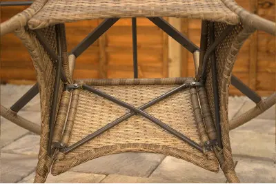 Burbage 6 Seater Round Reclining Rattan Dining Set in Latte