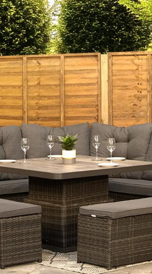 Customer Reviews for Burbage Large Rattan Corner Lounge Set with Height Adjustable Table in Stone Grey