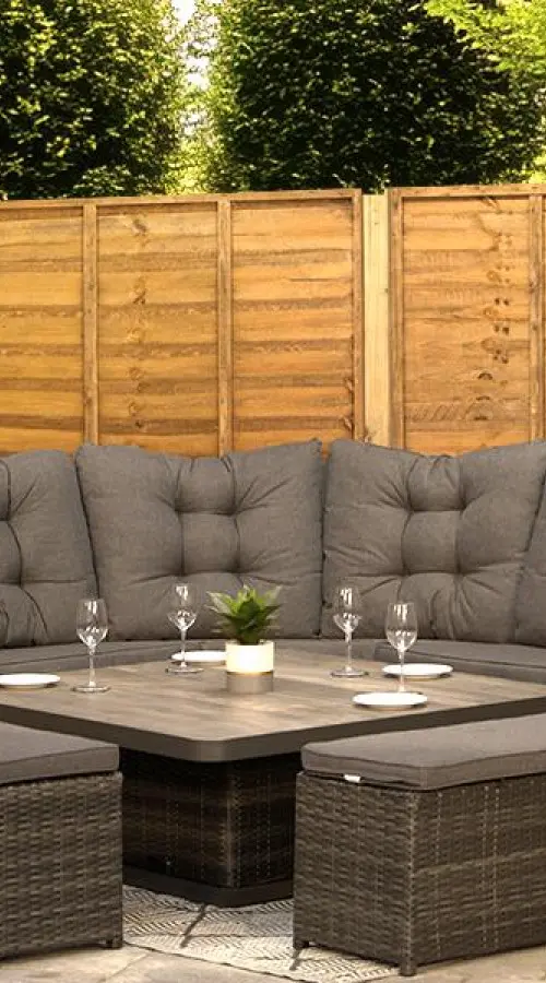 #AskGCS for Burbage Large Rattan Corner Lounge Set with Height Adjustable Table in Stone Grey