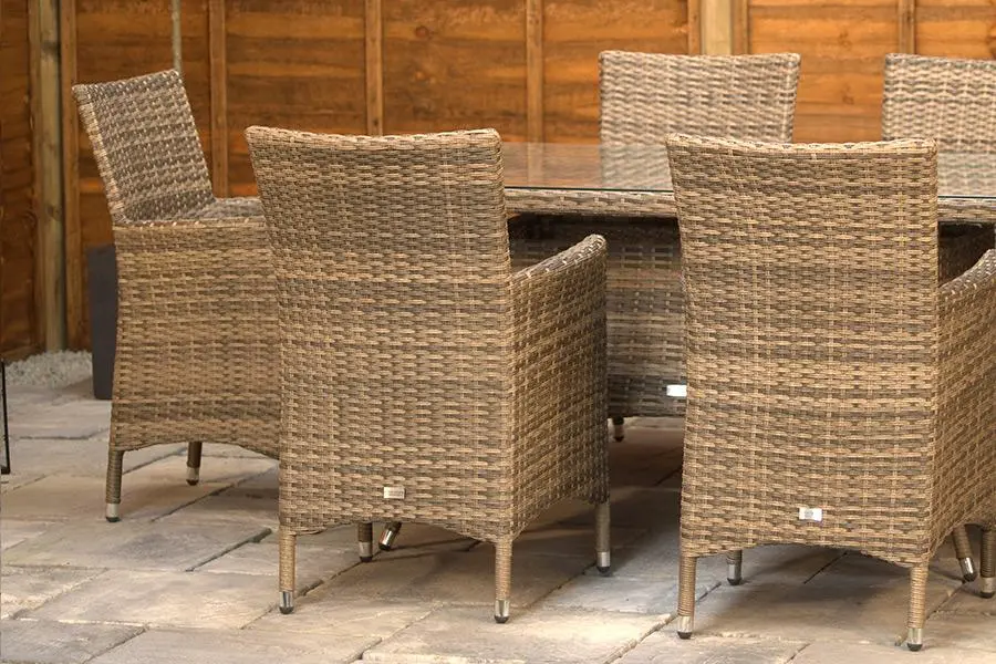 #AskGCS for Sapcote 6 Seater Rectangular Dining Set in Brown Rattan