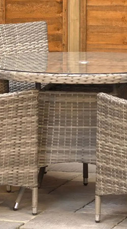 #AskGCS for Sapcote 4 Seater Round Dining Set in Grey Rattan