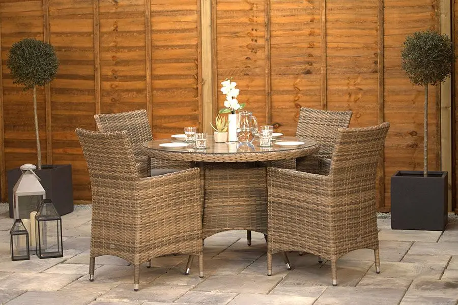 Customer Reviews for Sapcote 4 Seater Round Dining Set in Brown Rattan