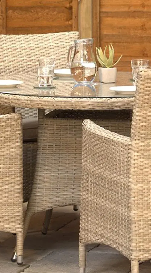 #AskGCS for Sapcote 4 Seater Round Dining Set in Natural Rattan