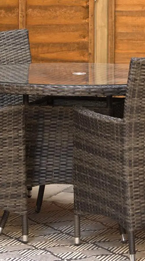 #AskGCS for Sapcote 4 Seater Round Dining Set in Dark Grey Rattan