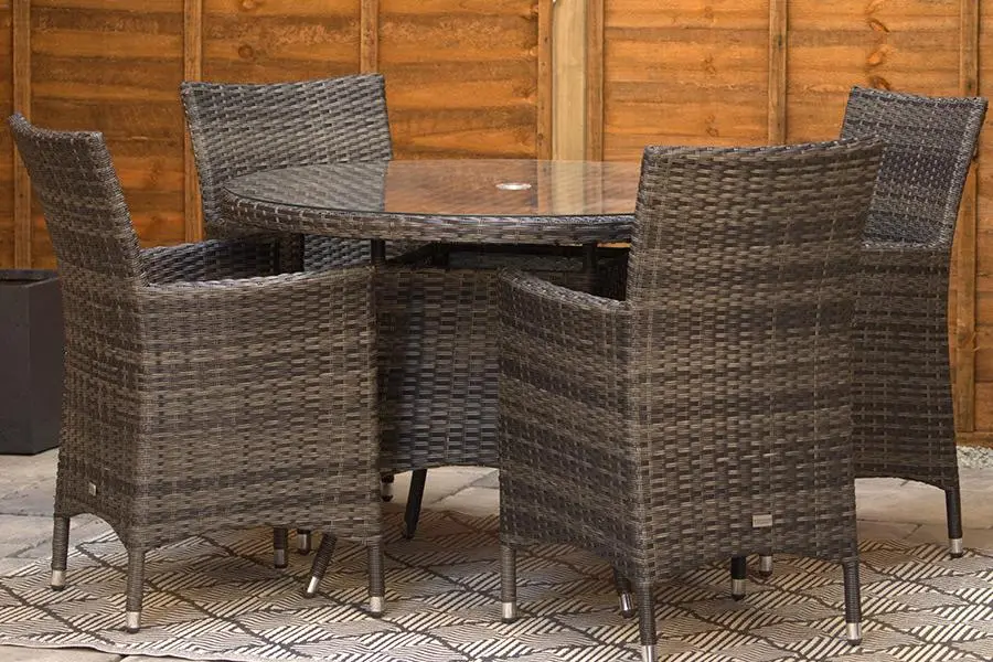 #AskGCS for Sapcote 4 Seater Round Dining Set in Dark Grey Rattan