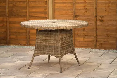 Sapcote 6 Seater Round Dining Set in Grey Rattan
