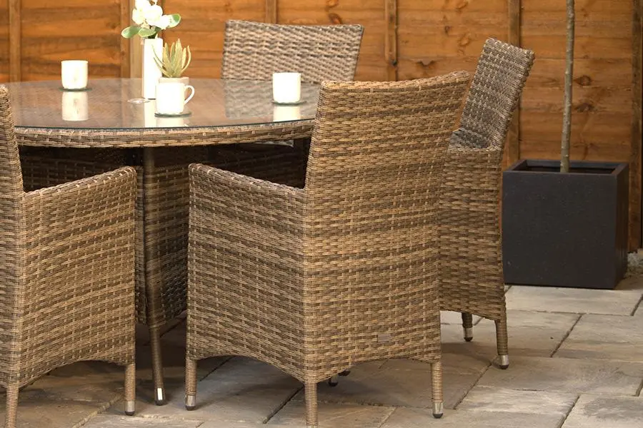 #AskGCS for Sapcote 6 Seater Round Dining Set in Brown Rattan
