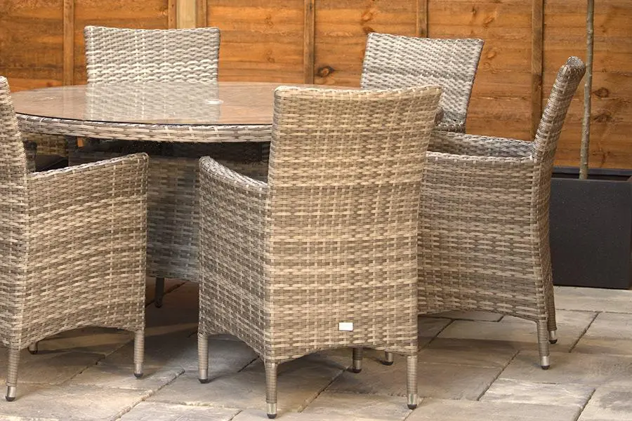 #AskGCS for Sapcote 6 Seater Round Dining Set in Grey Rattan