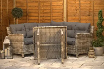 Sapcote Mini Modular Corner Set in Brown Rattan 