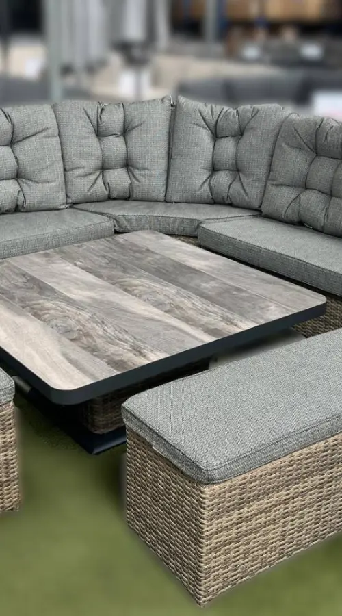 Customer Reviews for Burbage 2026 Deluxe Corner Lounge Set with Height Adustable Table in Cappuccino Brown