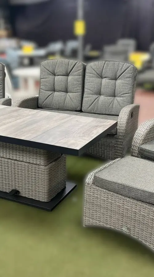 Customer Reviews for Burbage 2026 Reclining Rattan Sofa Set + Adjustable Table in Silver Grey