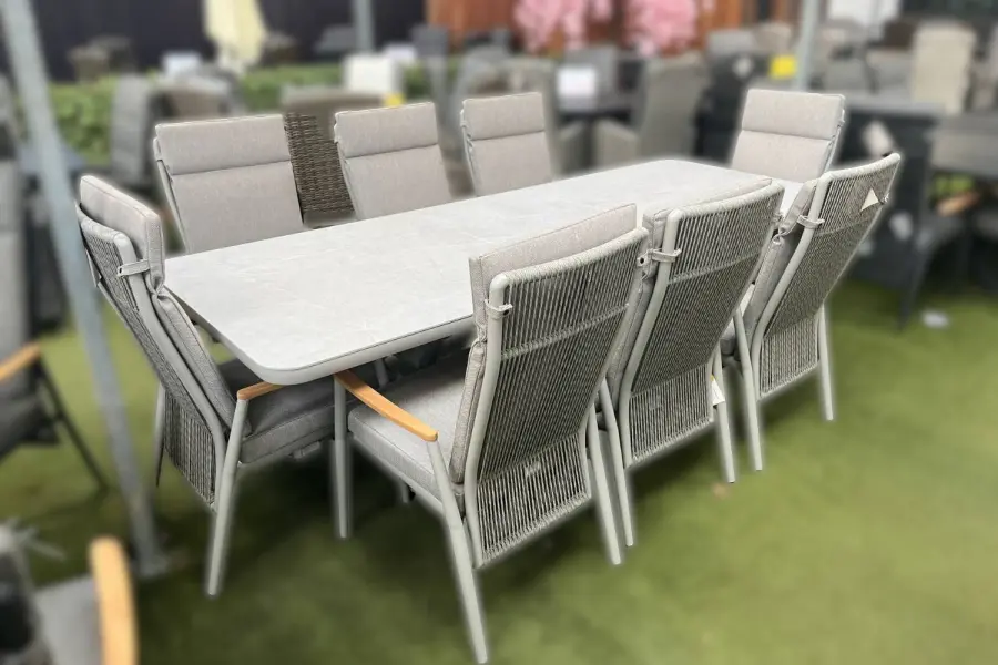 Customer Reviews for Cosby 8 Seater Reclining Dining Set with Extending Table in Natural