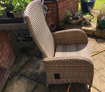 rattan dining chair out for 8 years