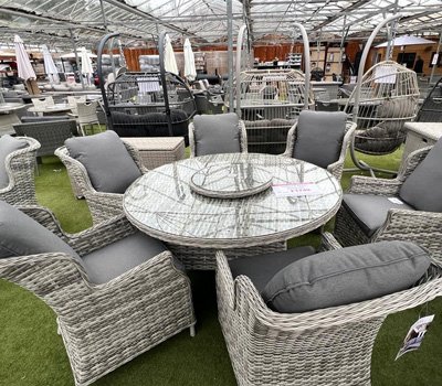Grey rattan table only hot sale