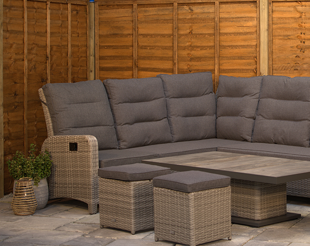 grey rattan corner sofa set