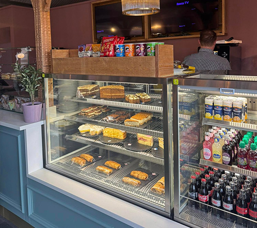 cafe relaunch small cakes drinks