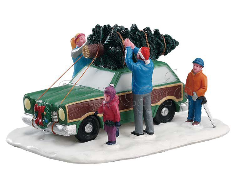 Lemax Christmas Tree Transport – Vintage Car with Tree Table Accent
