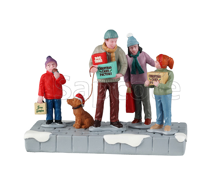 Lemax Cake Shopping – Family Figurine Scene for Village Market