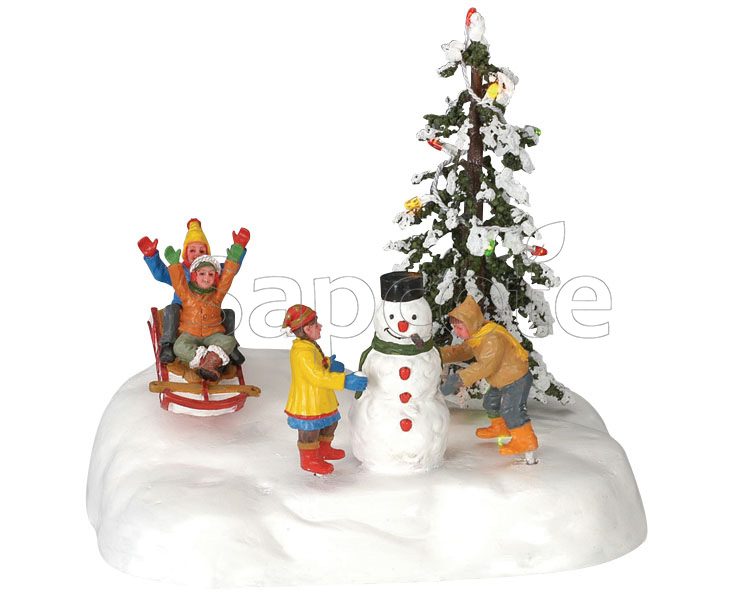 Lemax Frolic in the Snow – Animated Sledding & Snowman Scene