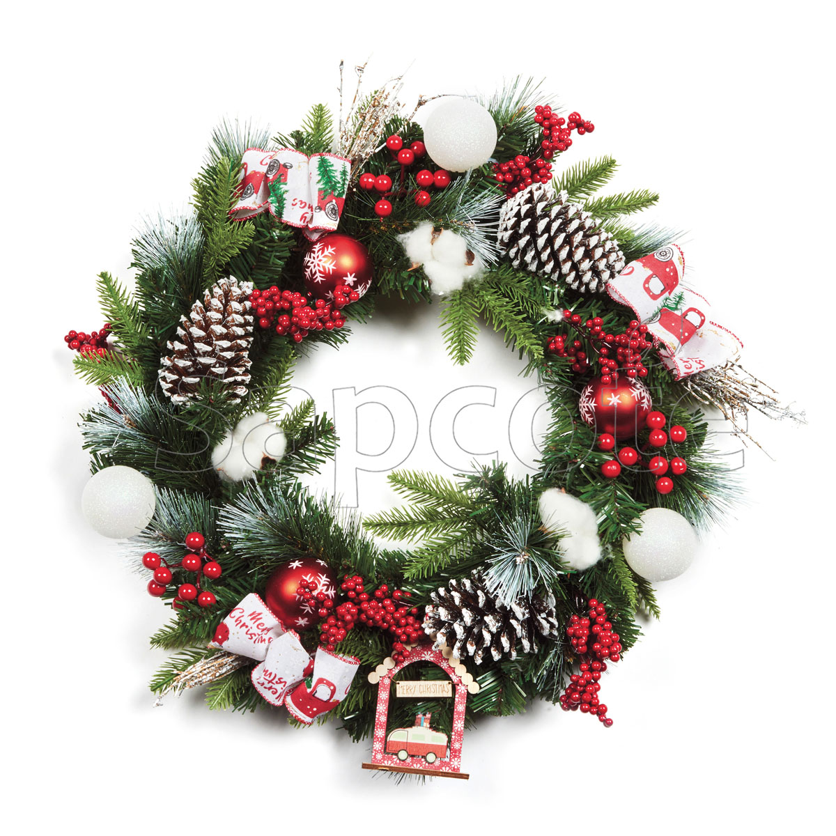 Wreath 50cm Cone and Berry – Natural Pinecone Wreath with Berries